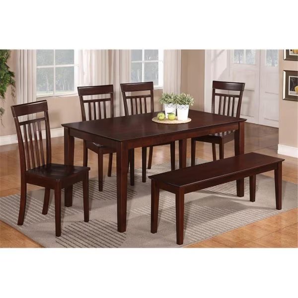 5 Piece Dining Room Table Set-Table and 4 Kitchen Chairs, East West Furniture, Mfr#: CAP5S-MAH-W